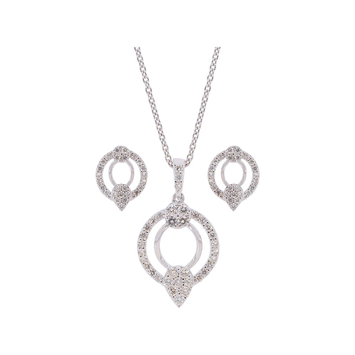 0.89Ct VVS/FG Diamond Pendant Set in 18K White Gold
