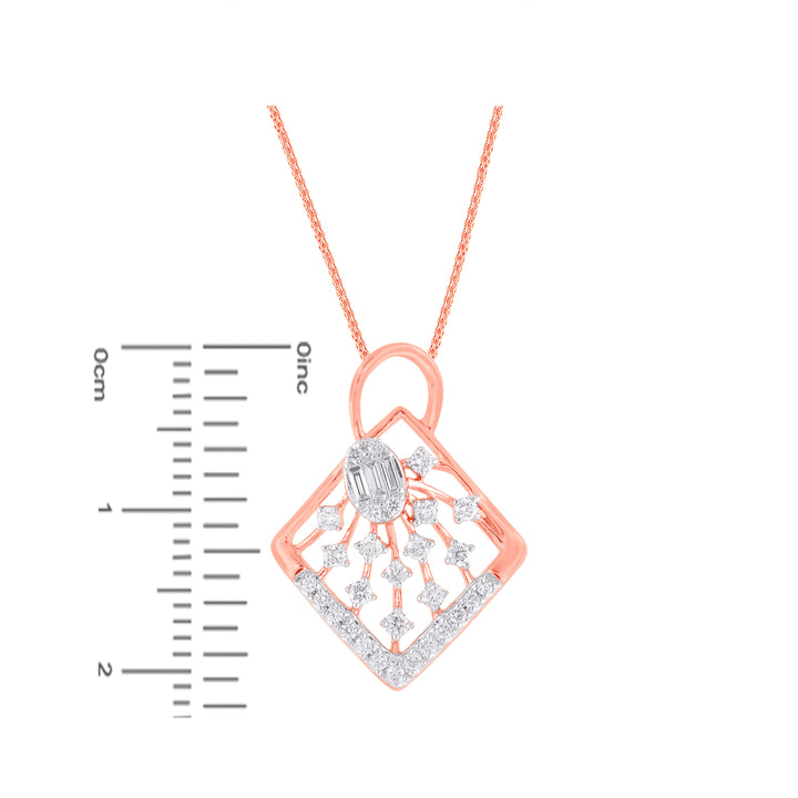 0.75Ct VVS/FG Diamond Pendant Set in 18K Rose Gold