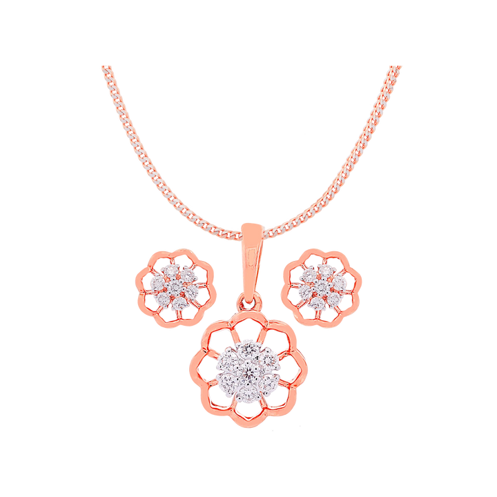 0.37Ct VVS/FG Diamond Pendant Set in 18K Rose Gold