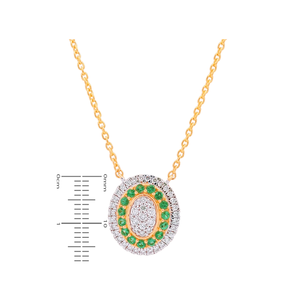 0.62Ct VVS/FG Diamond Pendant Set With Gemstones in 18K Gold