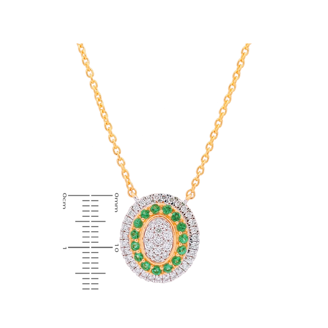 0.62Ct VVS/FG Diamond Pendant Set With Gemstones in 18K Gold