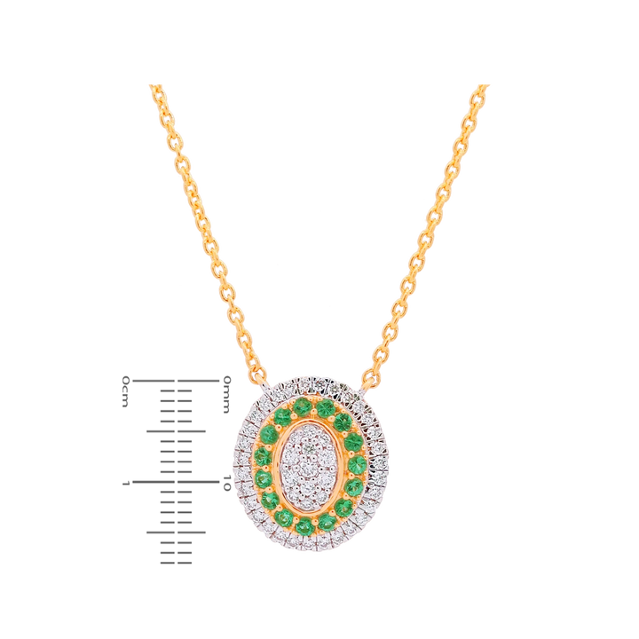 0.62Ct VVS/FG Diamond Pendant Set With Gemstones in 18K Gold