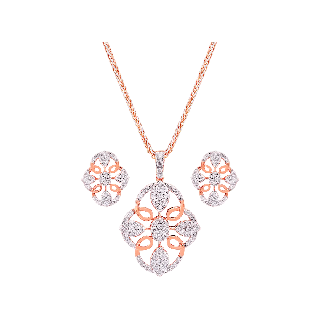 0.80Ct VVS/FG Diamond Pendant Set in 18K Rose Gold