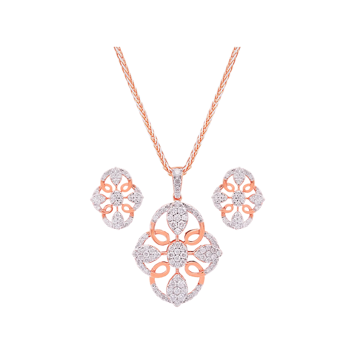 0.80Ct VVS/FG Diamond Pendant Set in 18K Rose Gold