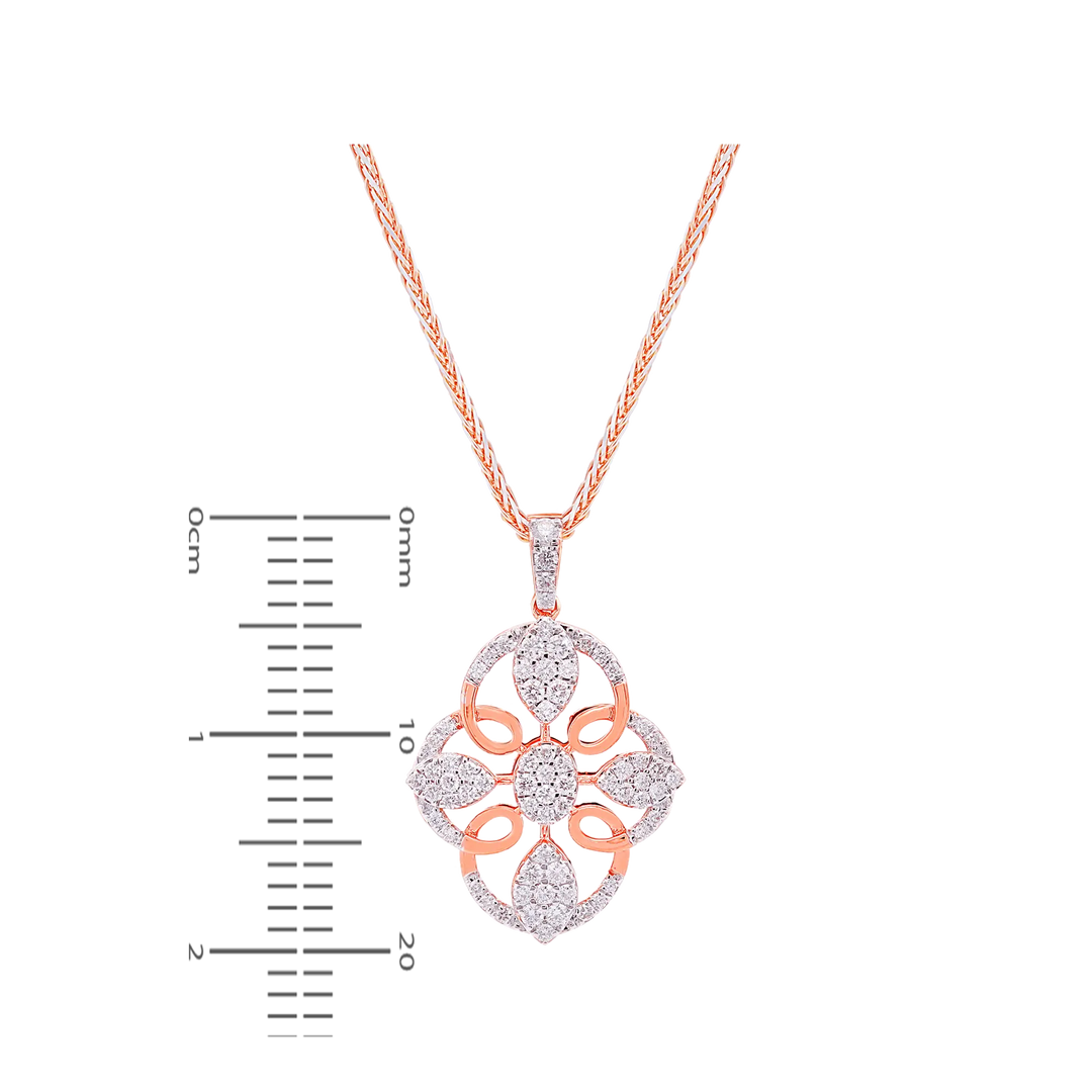 0.80Ct VVS/FG Diamond Pendant Set in 18K Rose Gold