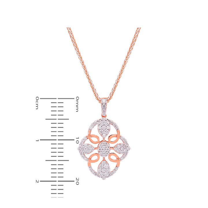 0.80Ct VVS/FG Diamond Pendant Set in 18K Rose Gold