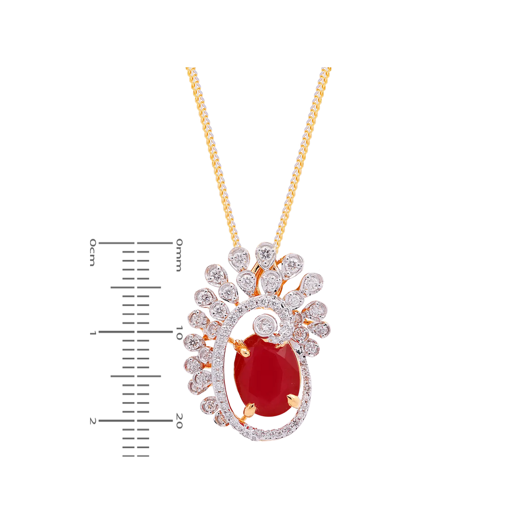 0.93Ct VVS/FG Diamond Pendant Set With Gemstones in 18K Gold
