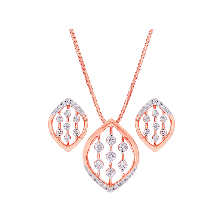 0.61Ct VVS/FG Diamond Pendant Set in 18K Rose Gold
