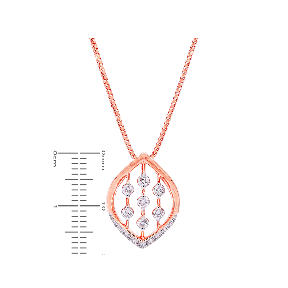 0.61Ct VVS/FG Diamond Pendant Set in 18K Rose Gold