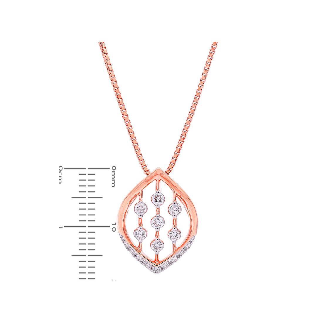0.61Ct VVS/FG Diamond Pendant Set in 18K Rose Gold