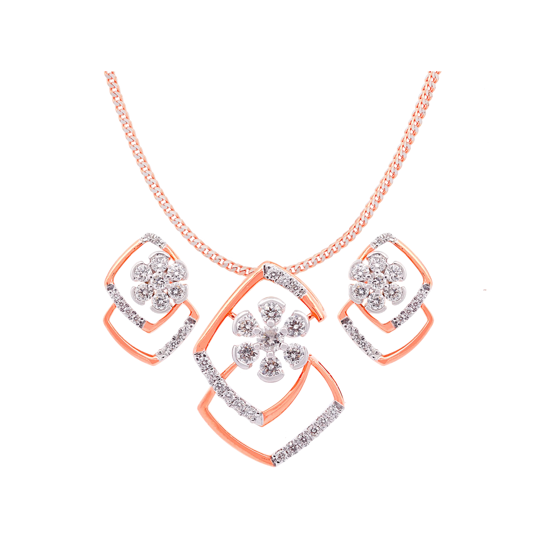 0.63Ct VVS/FG Diamond Pendant Set in 18K Rose Gold