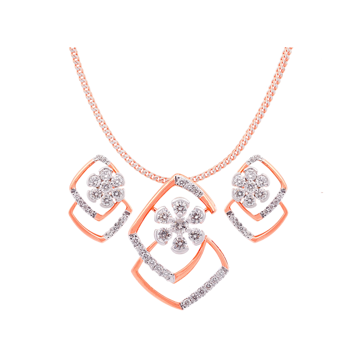 0.63Ct VVS/FG Diamond Pendant Set in 18K Rose Gold