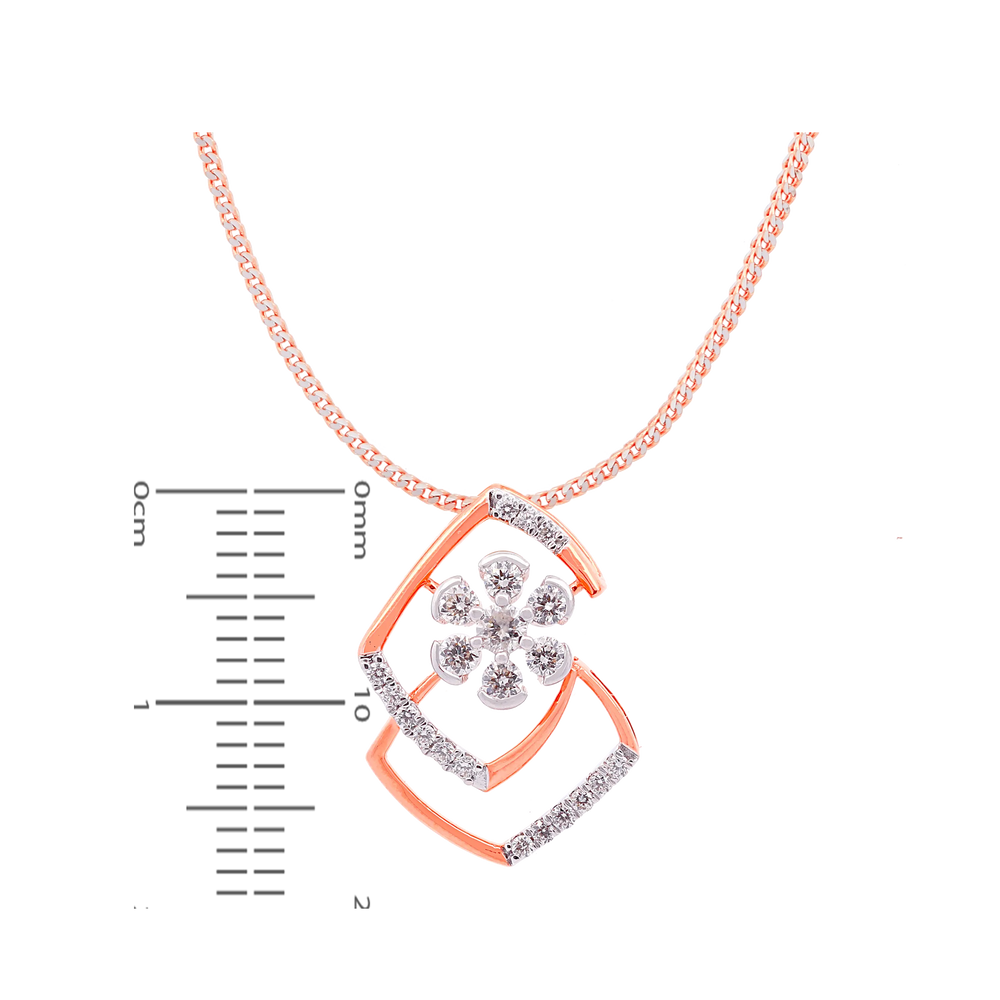 0.63Ct VVS/FG Diamond Pendant Set in 18K Rose Gold