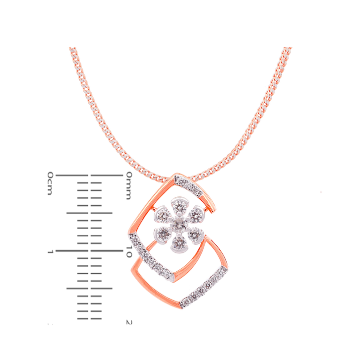0.63Ct VVS/FG Diamond Pendant Set in 18K Rose Gold