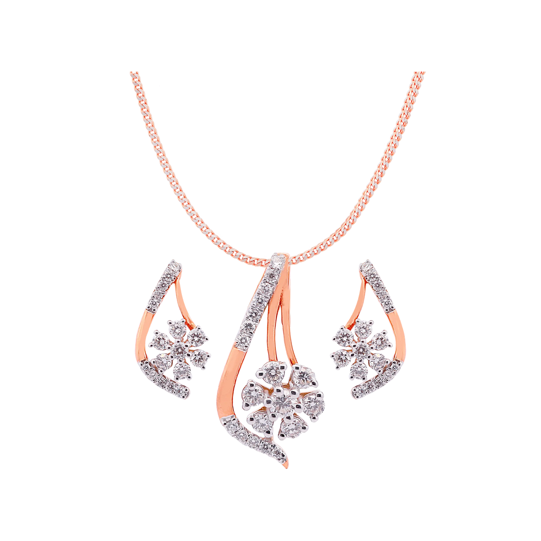 0.62Ct VVS/FG Diamond Pendant Set in 18K Rose Gold