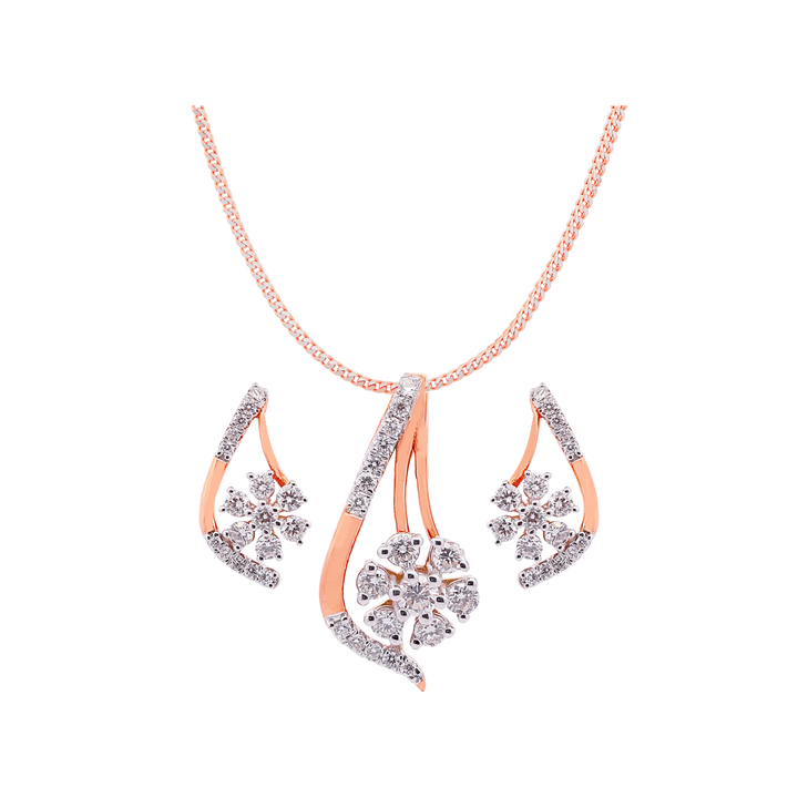 0.62Ct VVS/FG Diamond Pendant Set in 18K Rose Gold
