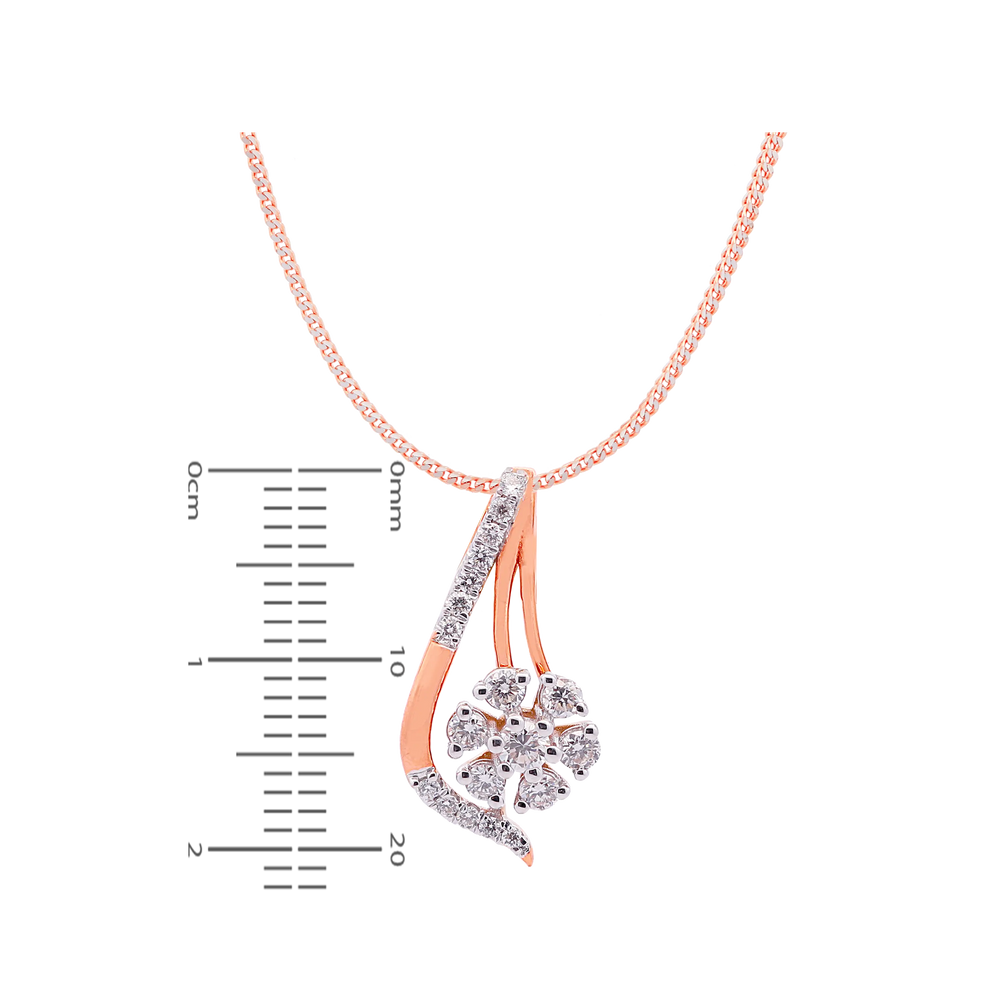 0.62Ct VVS/FG Diamond Pendant Set in 18K Rose Gold