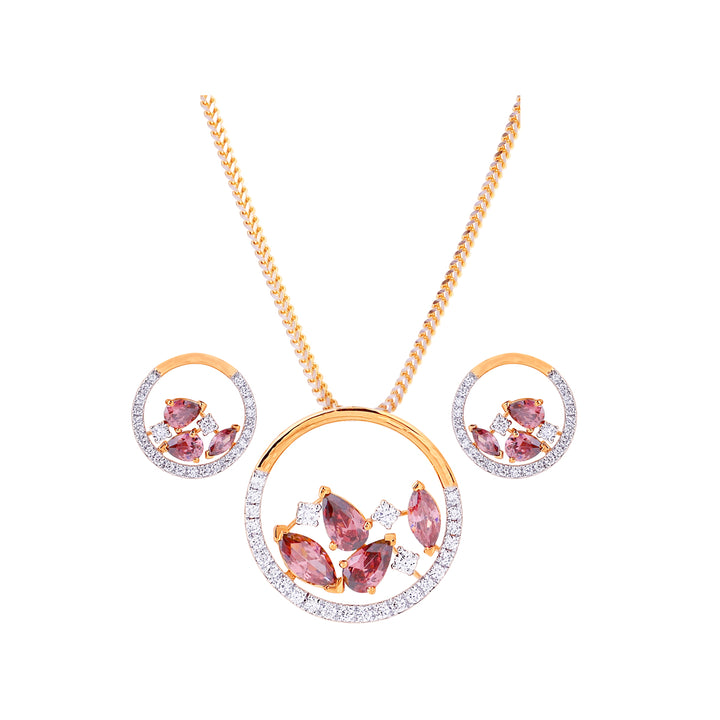 0.52Ct VVS/FG Diamond Pendant Set With Gemstones in 18K Gold