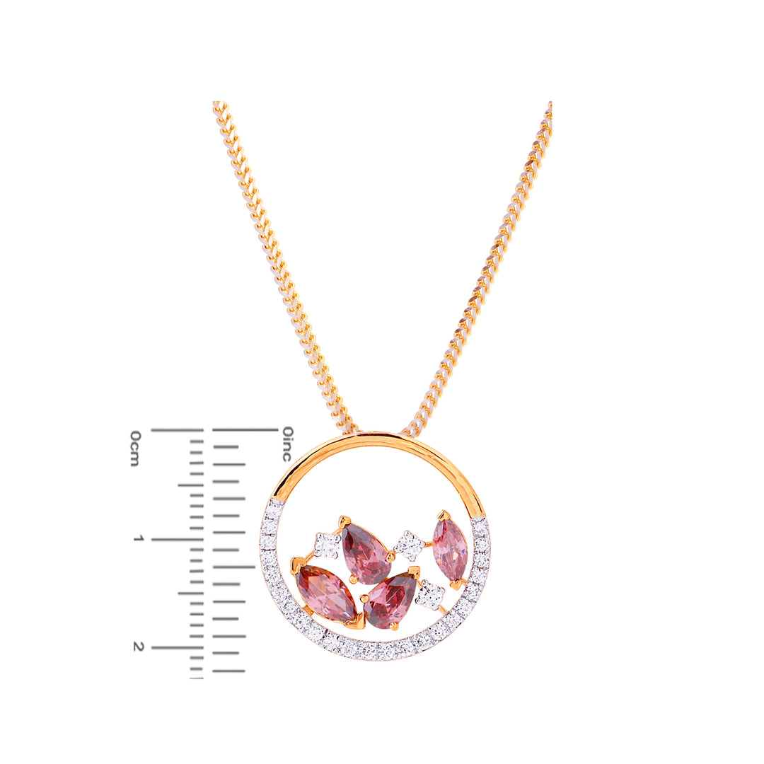 0.52Ct VVS/FG Diamond Pendant Set With Gemstones in 18K Gold