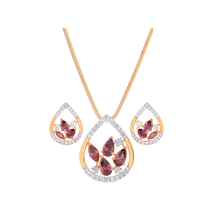 0.49Ct VVS/FG Diamond Pendant Set With Gemstones in 18K Gold