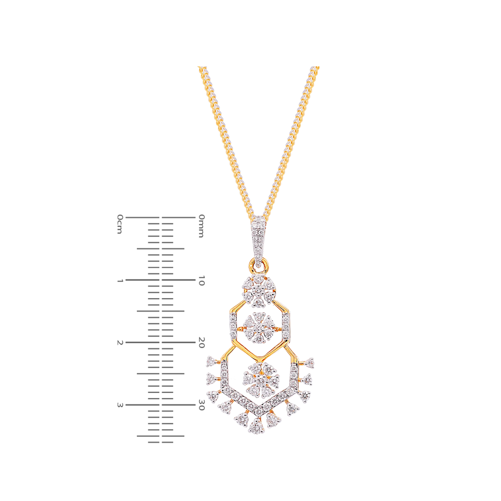 0.97Ct VVS/EF Diamond Pendant Set in 18K Gold