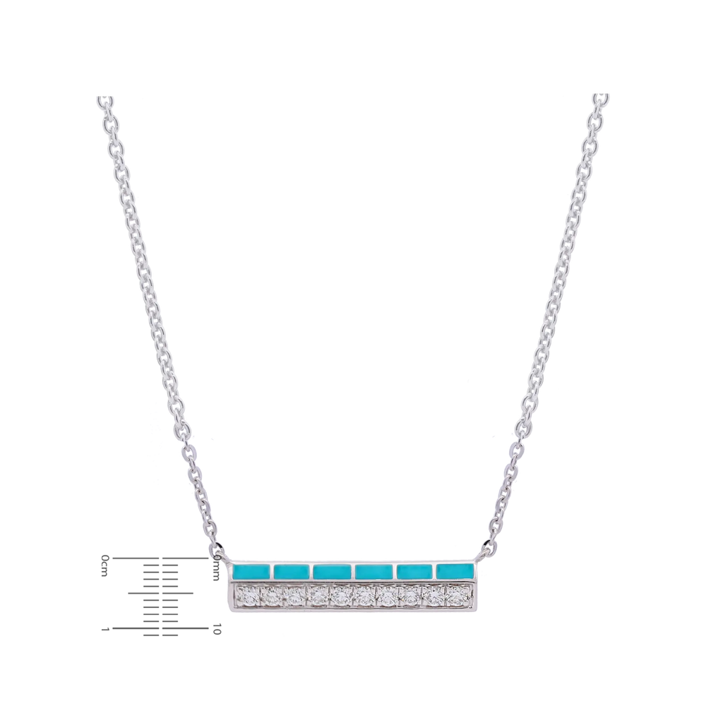 0.78Ct VVS/EF Diamond Pendant Set With Gemstones in 18K White Gold