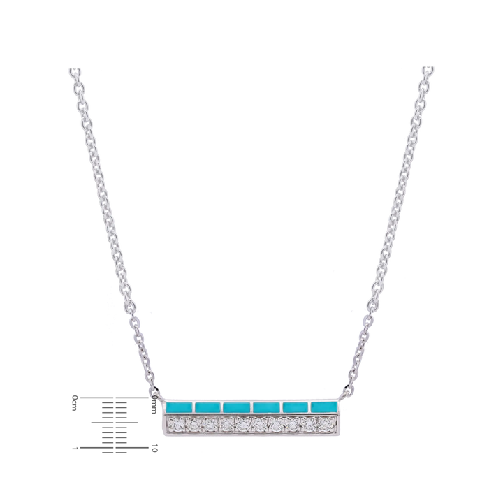 0.78Ct VVS/EF Diamond Pendant Set With Gemstones in 18K White Gold