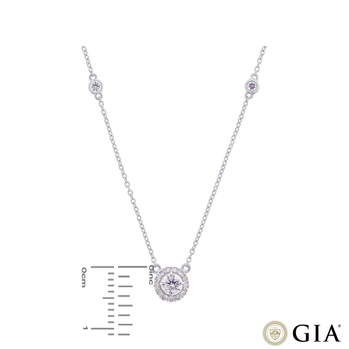 1.46CTW VS1/F GIA Certified Diamond Pendant Set in 18K White Gold