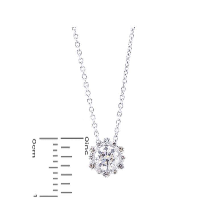 1.61CTW VS2/F GIA Certified Diamond Pendant Set in 18K White Gold