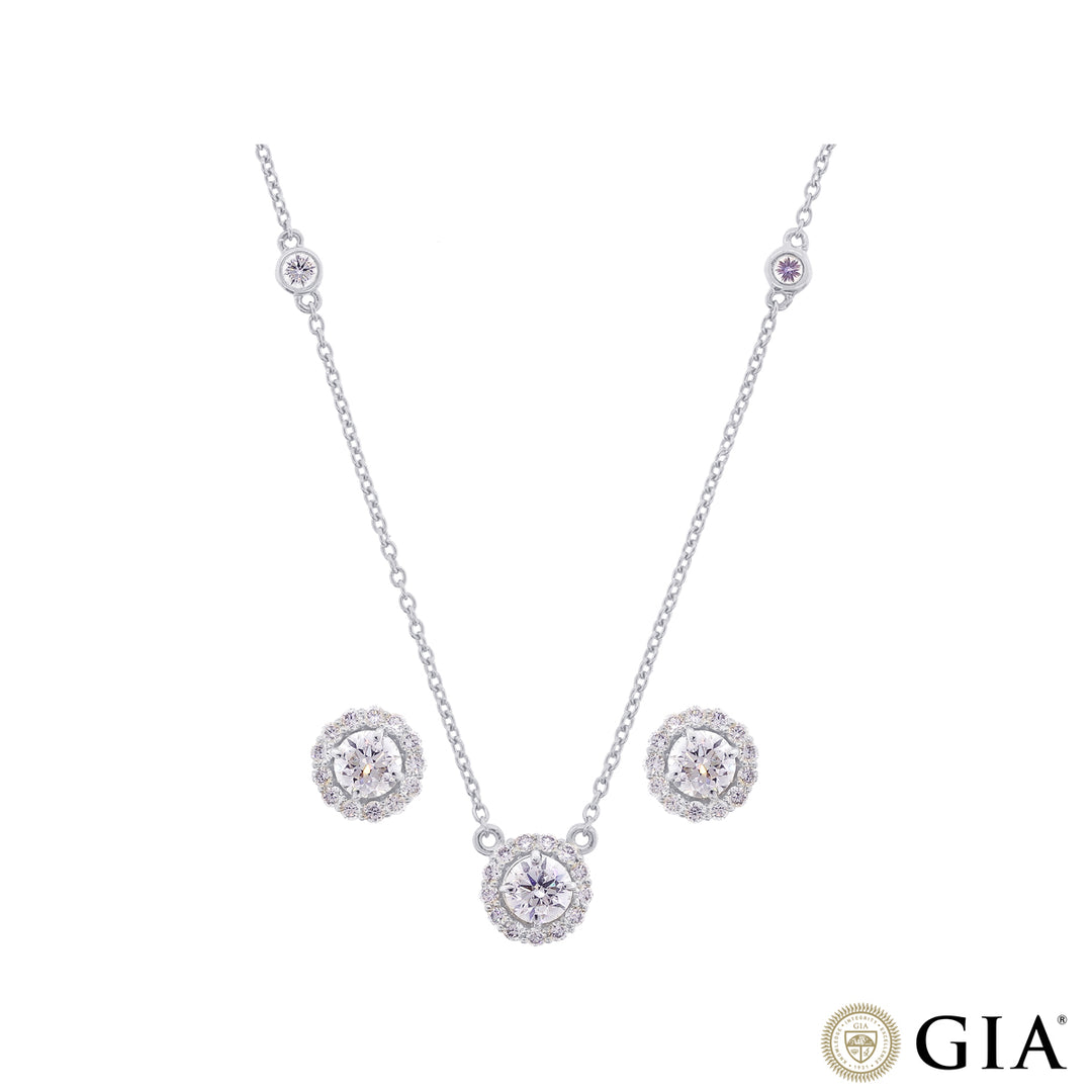 1.51CTW VVS2G GIA Certified Diamond Pendant Set in 18K White Gold