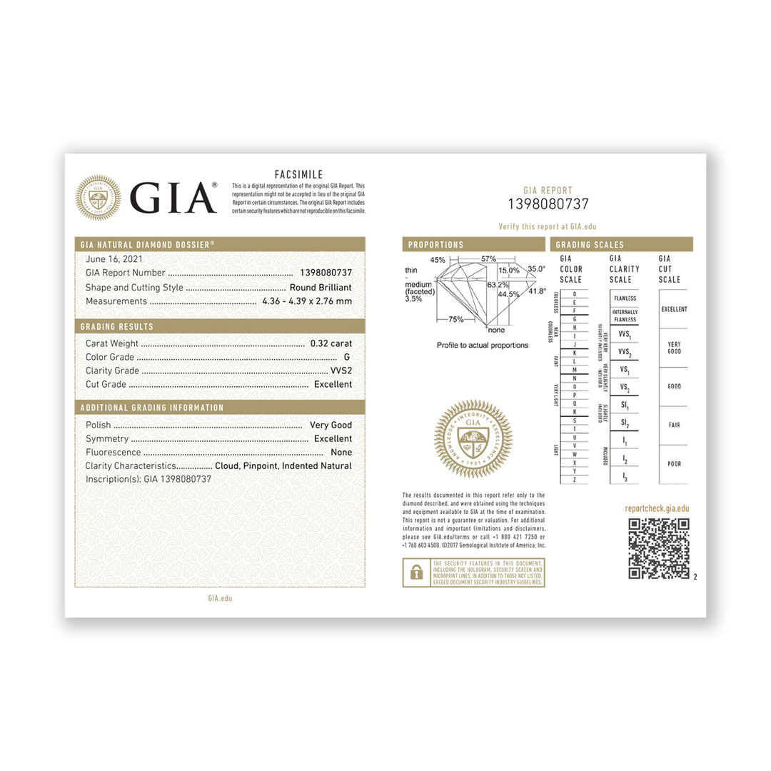 1.51CTW VVS2G GIA Certified Diamond Pendant Set in 18K White Gold