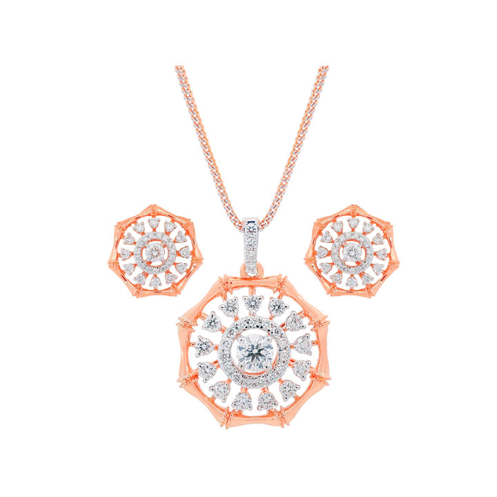 1.10Ct VVS/FG Diamond Pendant Set in 18K Rose Gold