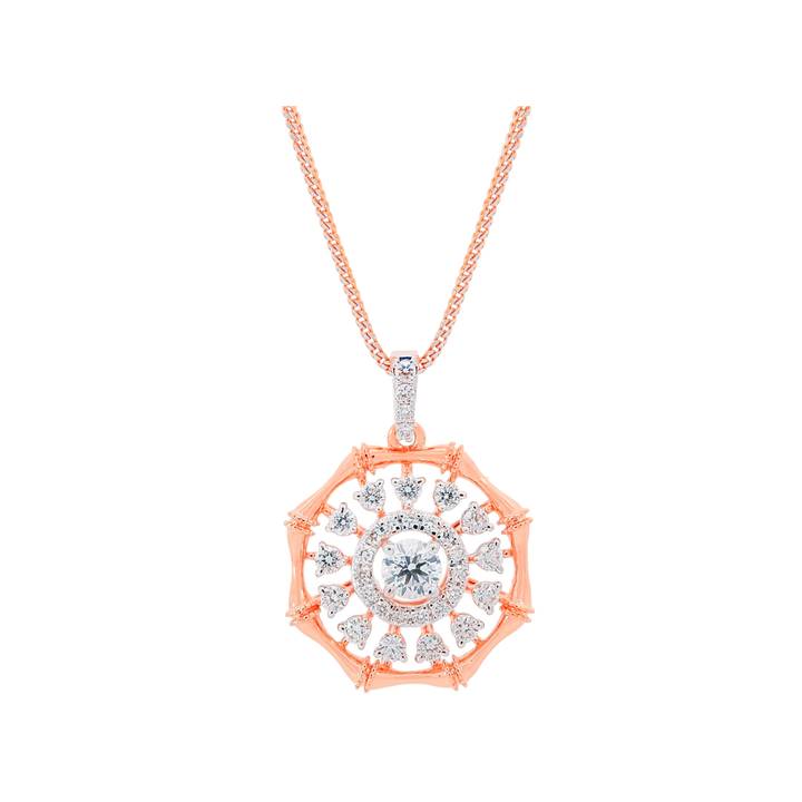 1.10Ct VVS/FG Diamond Pendant Set in 18K Rose Gold