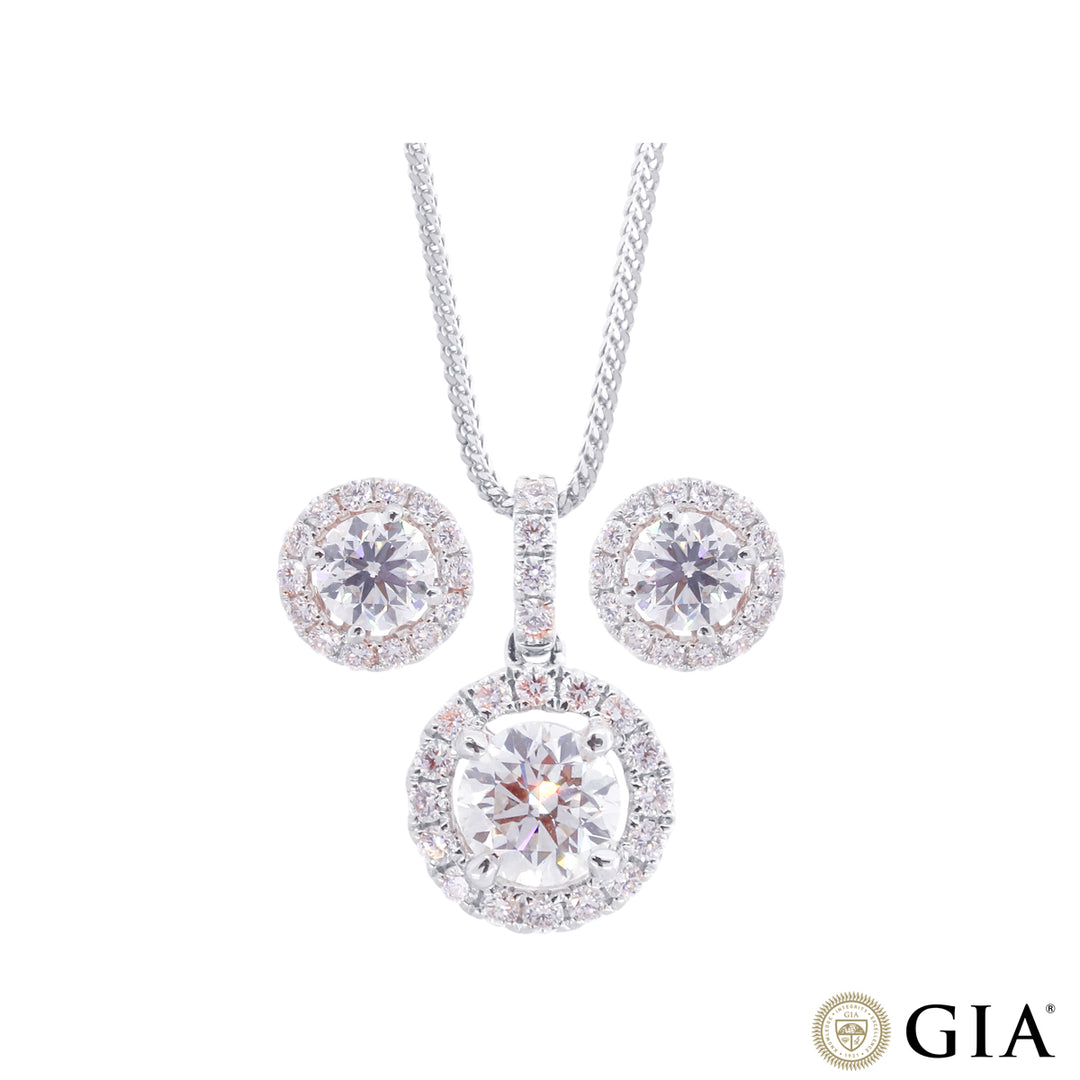 2.67CTW SI2/H GIA Certified Diamond Pendant Set in 18K White Gold