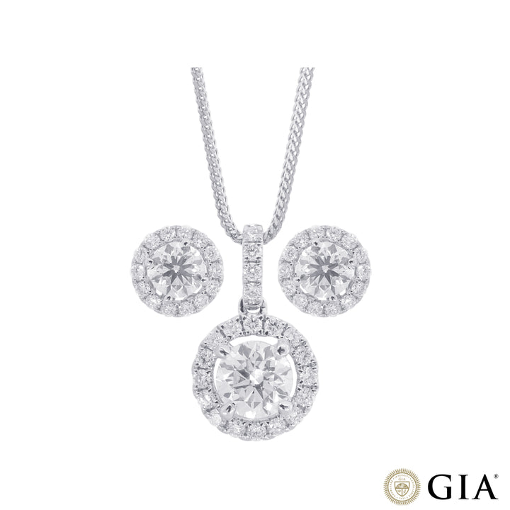 2.57CTW VS2/G GIA Certified Diamond Pendant Set in 18K White Gold
