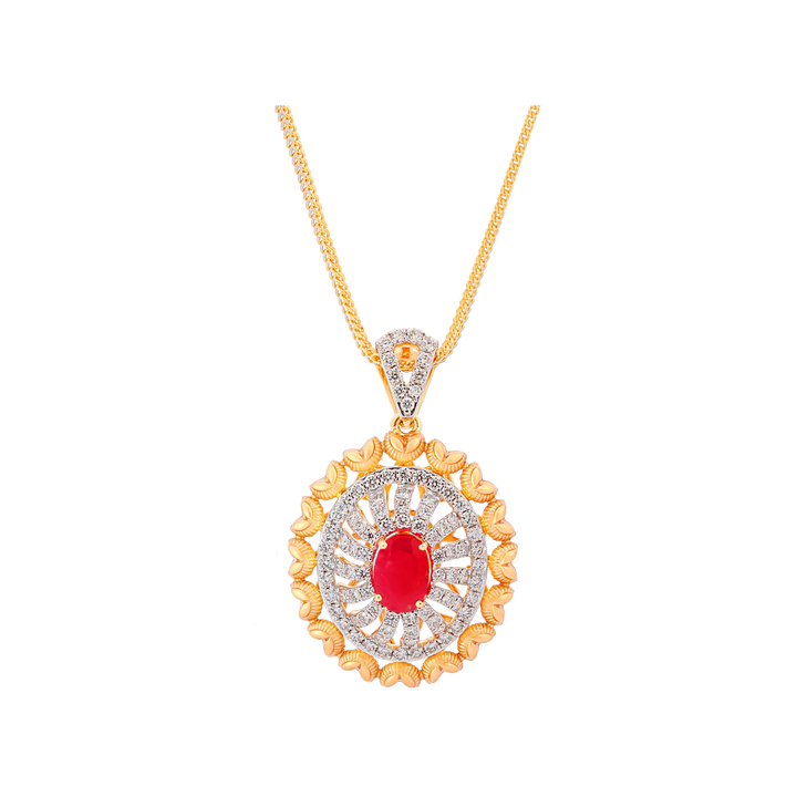 1.77Ct VVS/FG Diamond  Pendant Set With Changable Gemstones in 18K Gold