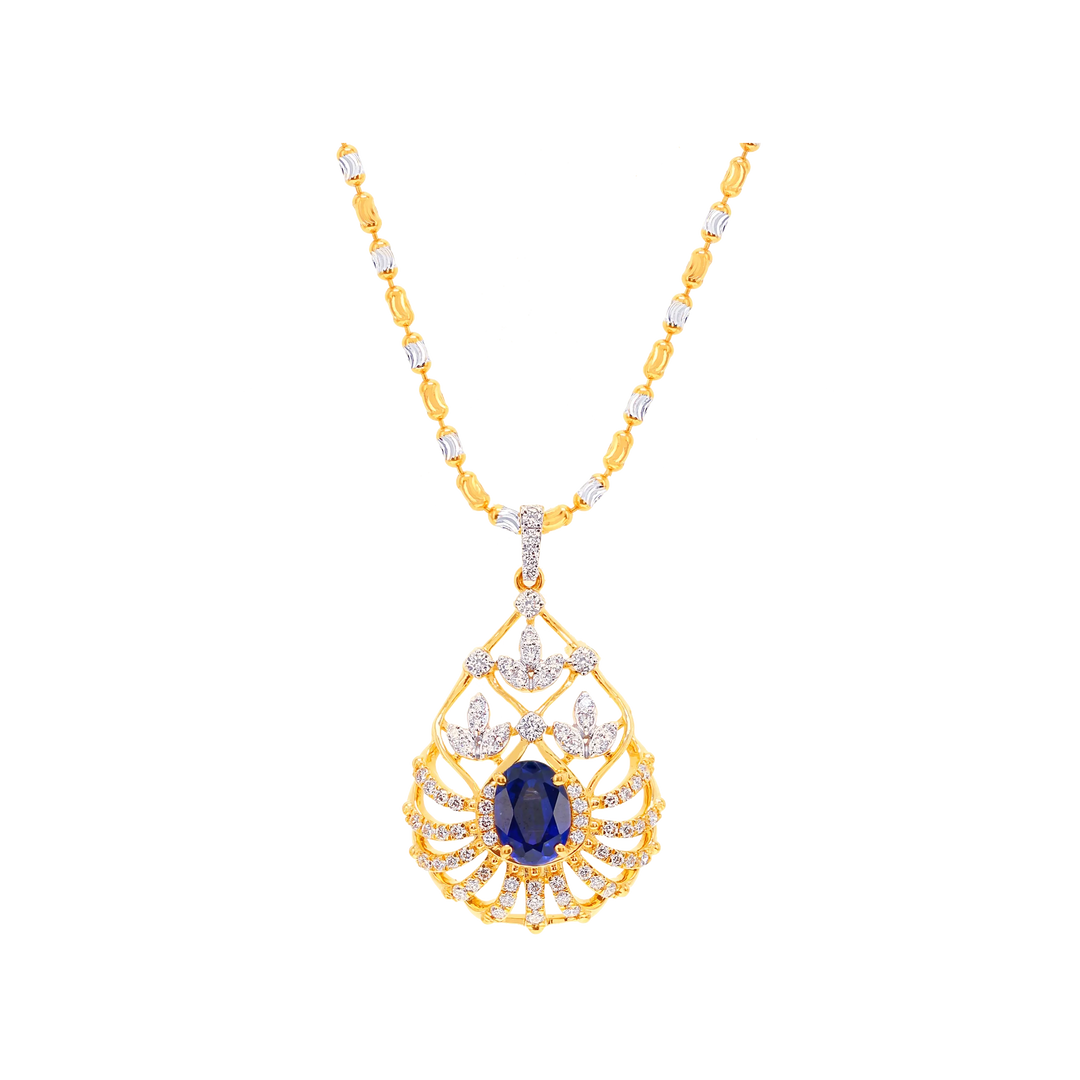 1.05Ct VVS/FG Diamond Pendant Set With Changeable Gemstones in 18K Gold