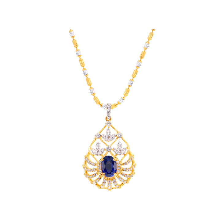1.05Ct VVS/FG Diamond Pendant Set With Changeable Gemstones in 18K Gold