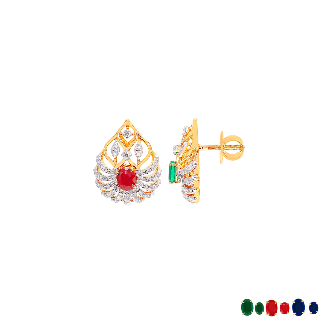 1.05Ct VVS/FG Diamond Pendant Set With Changeable Gemstones in 18K Gold