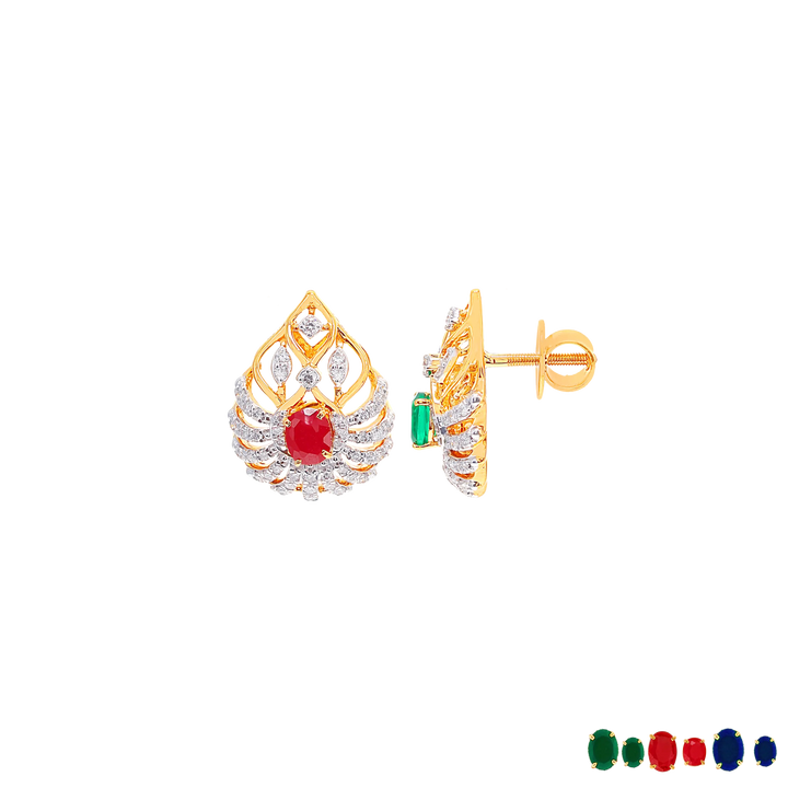 1.05Ct VVS/FG Diamond Pendant Set With Changeable Gemstones in 18K Gold