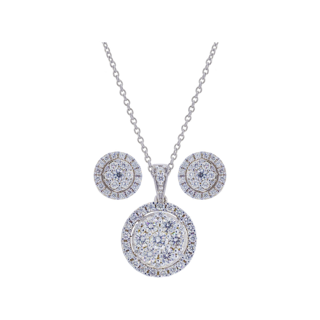 1.42Ct VVS/FG Diamond Pendant Set in 18K White Gold