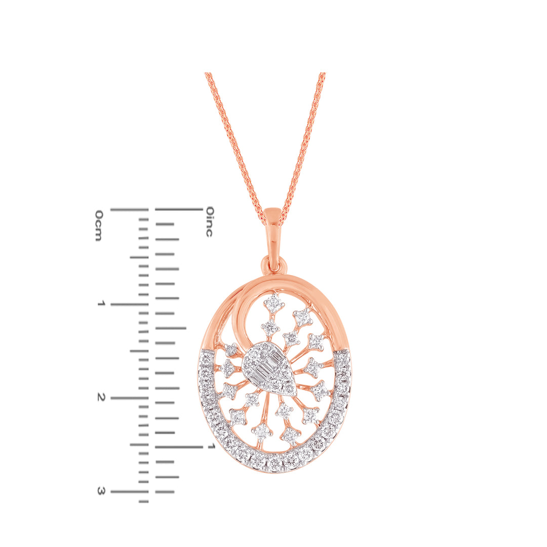 1.10Ct VVS/FG Diamond Pendant Set in 18K Rose Gold