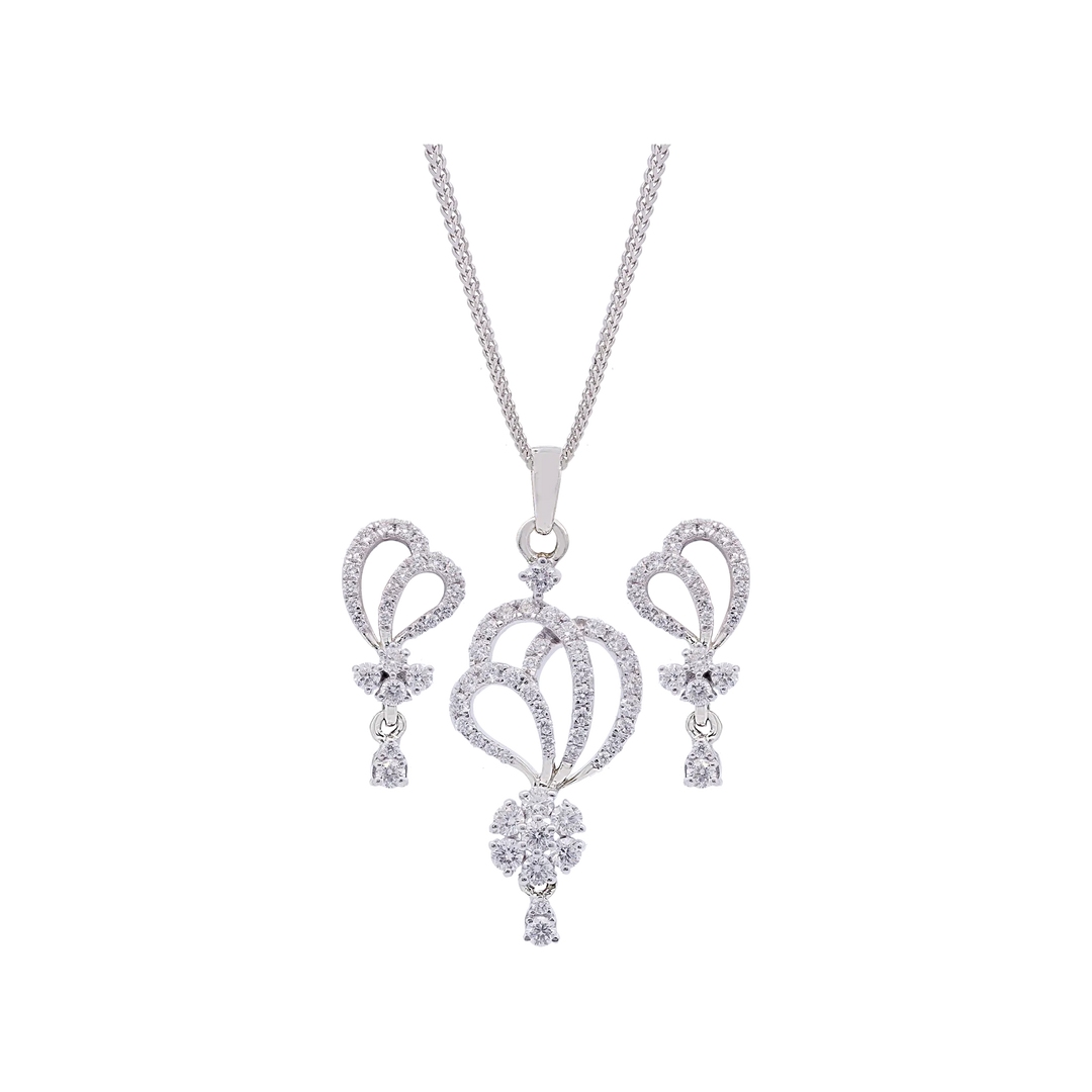 1.27Ct VVS/FG Diamond Pendant Set in 18K White Gold