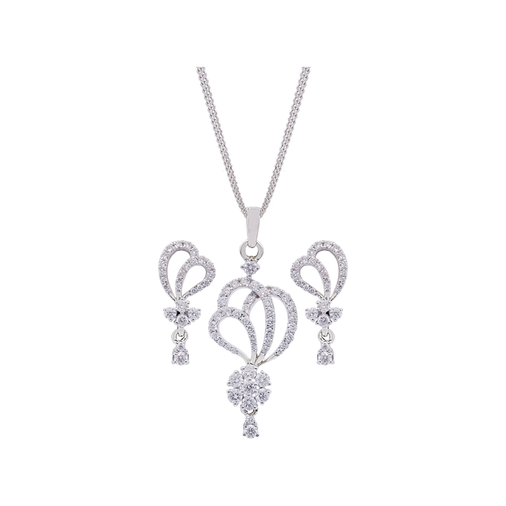 1.27Ct VVS/FG Diamond Pendant Set in 18K White Gold