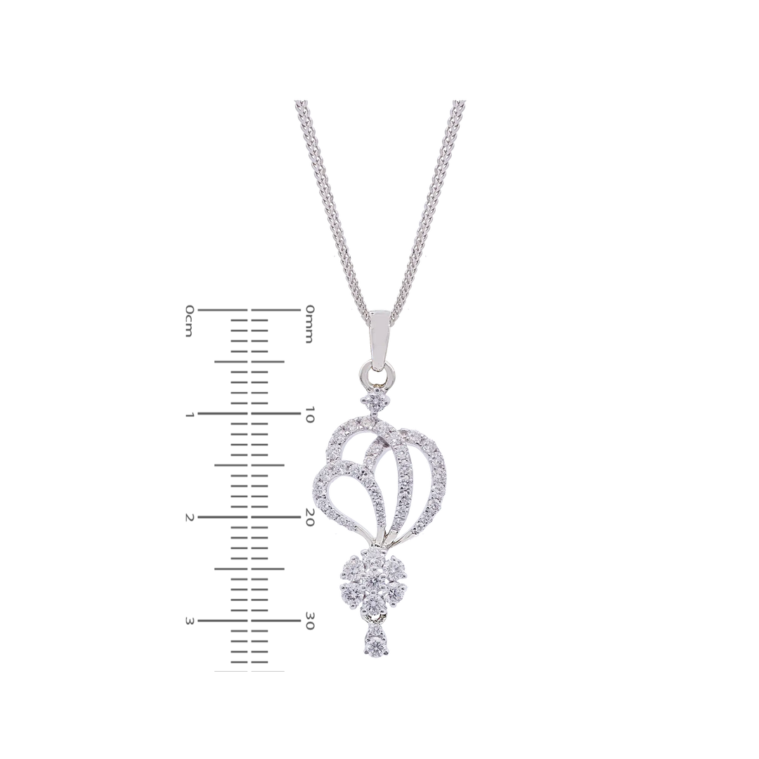 1.27Ct VVS/FG Diamond Pendant Set in 18K White Gold