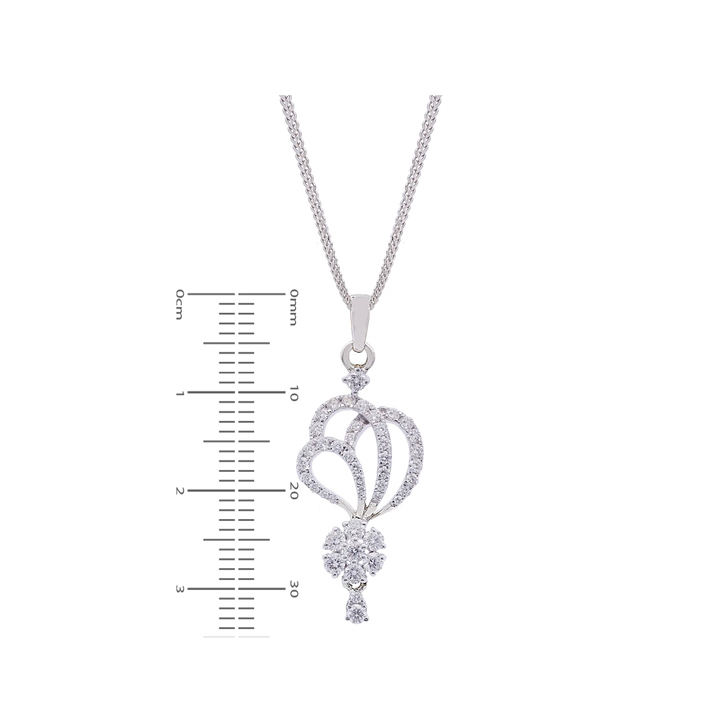 1.27Ct VVS/FG Diamond Pendant Set in 18K White Gold