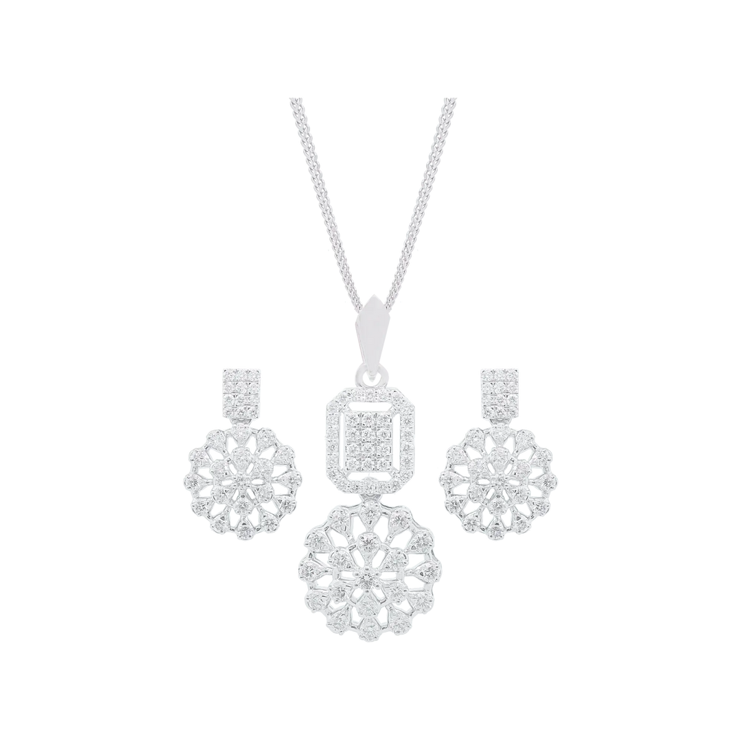 1.14Ct VVS/FG Diamond Pendant Set in 18K White Gold