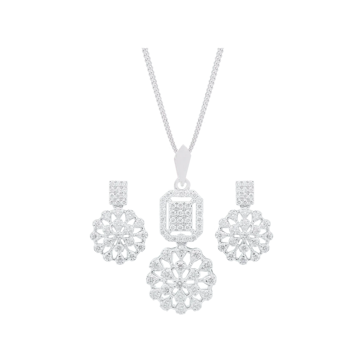 1.14Ct VVS/FG Diamond Pendant Set in 18K White Gold