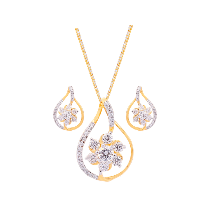 1.17Ct VVS/FG Diamond Pendant Set in 18K Gold