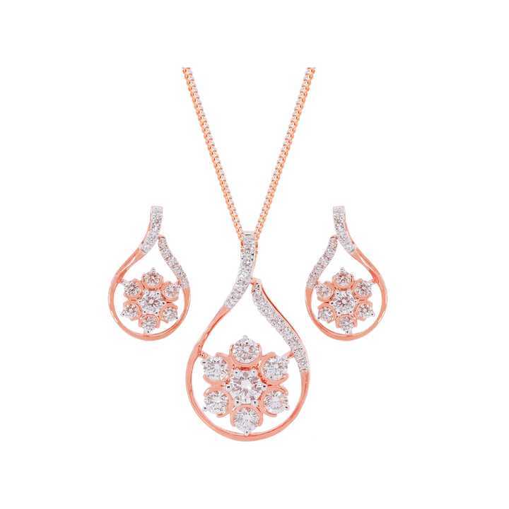 1.16Ct VVS/FG Diamond Pendant Set in 18K Rose Gold